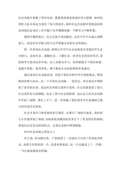 初中社会实践心得范文.docx