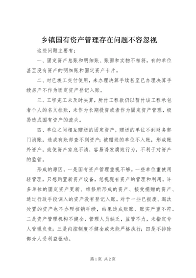 乡镇国有资产管理存在问题不容忽视.docx