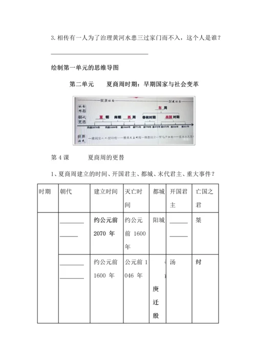 七年级上册历史知识点填空汇总.docx