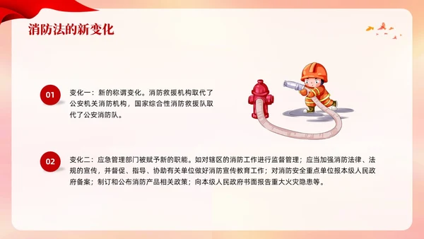 红色卡通遵守消防法规关爱生命安全PPT模板宣传PPT动态PPT全国消防日