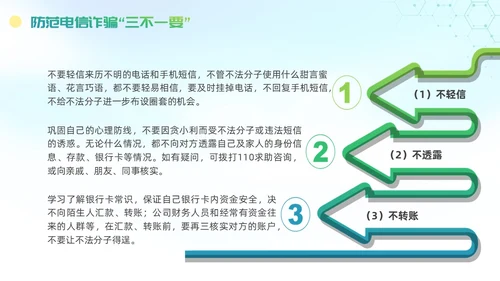诈骗警示教育清新展板防范电信诈骗知识普及PPT