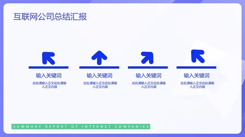 蓝色简约风互联网公司汇报PPT模板