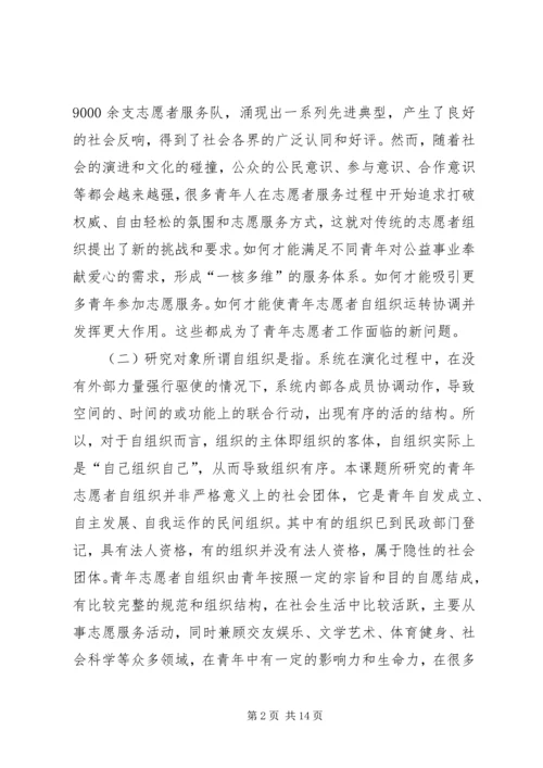 关于青年志愿者自组织发展的思考.docx