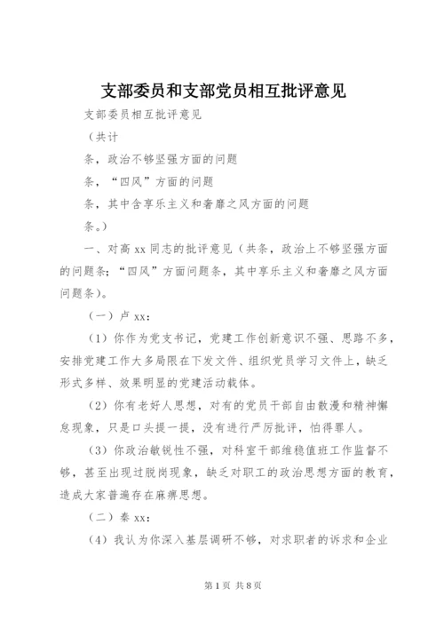 支部委员和支部党员相互批评意见 (2).docx