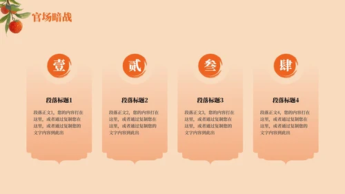 红色中国风水墨《长安的荔枝》读书分享PPT模板