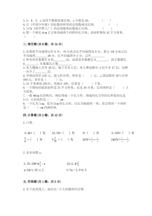 开阳县六年级下册数学期末测试卷一套.docx