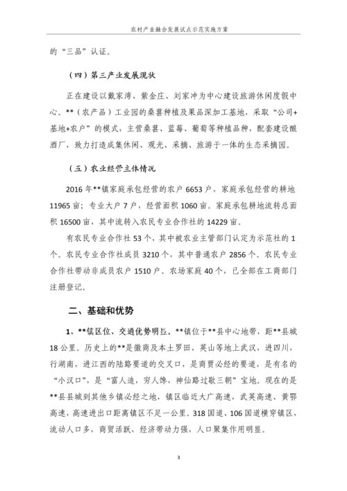 农村产业融合发展试点示范实施方案.docx