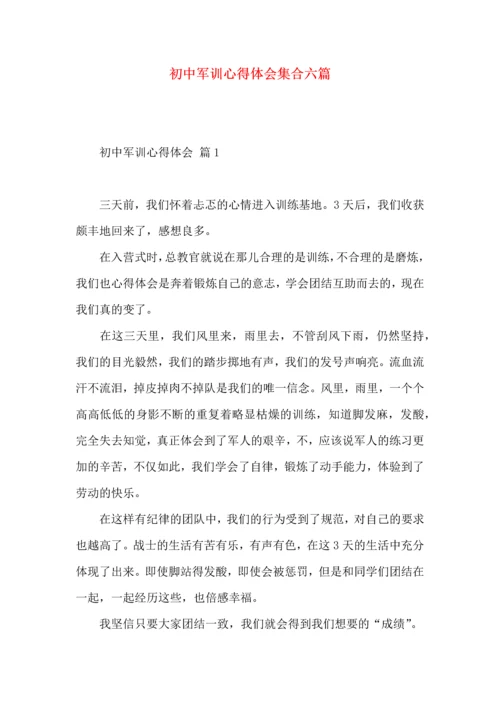 初中军训心得体会集合六篇（一）.docx