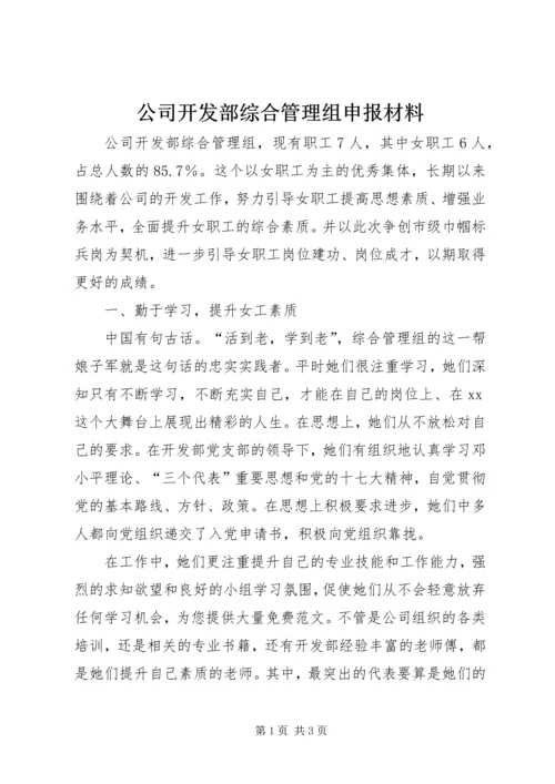 公司开发部综合管理组申报材料.docx