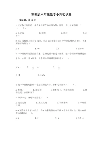 苏教版六年级数学小升初试卷带答案（典型题）.docx