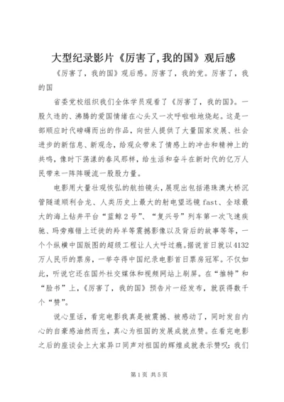 大型纪录影片《厉害了,我的国》观后感 (5).docx