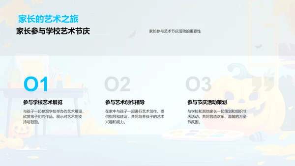 艺术教育万圣节课堂PPT模板