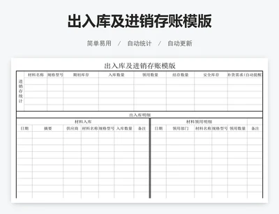 出入库及进销存账模版