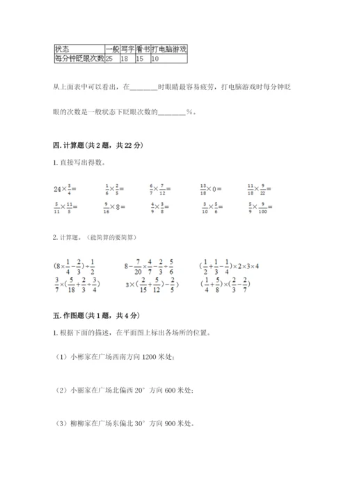 人教版六年级上册数学期末测试卷（综合题）word版.docx