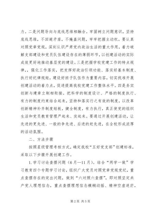 五好党支部创建活动实施方案.docx