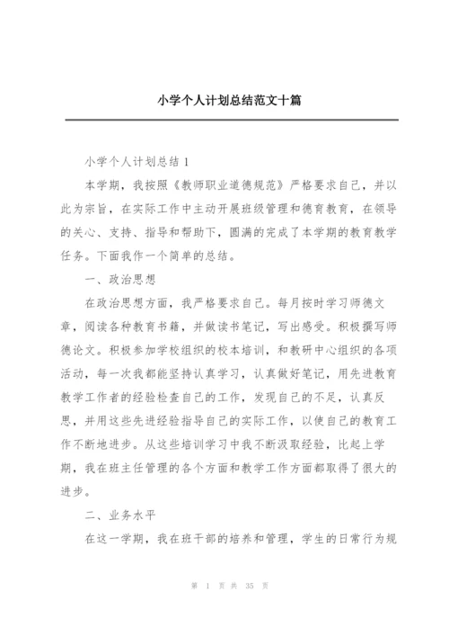 小学个人计划总结范文十篇.docx