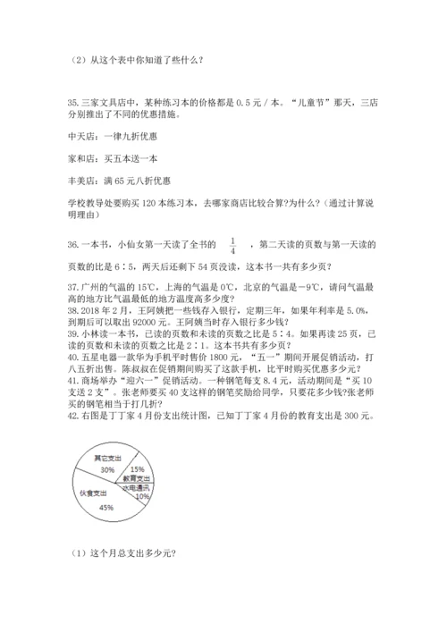 六年级小升初数学应用题50道（网校专用）.docx
