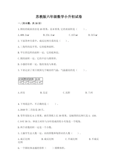 苏教版六年级数学小升初试卷附答案【名师推荐】.docx