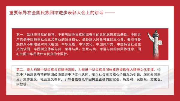 在全国民族团结进步表彰大会上的讲话内容学习PPT课件