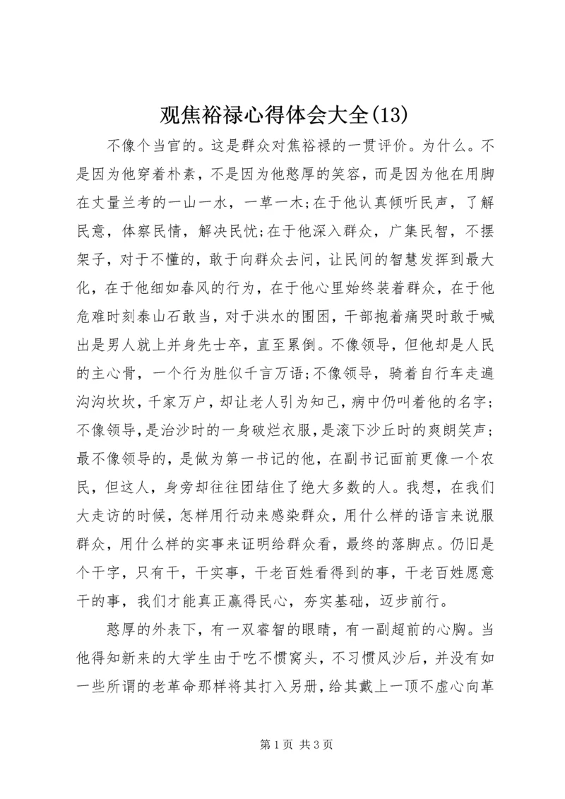观焦裕禄心得体会大全(13).docx