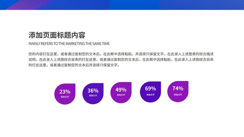 蓝色渐变风总结汇报PPT模板