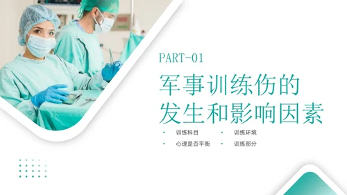 深青色简约商务军事急救知识医务人员培训PPT课件