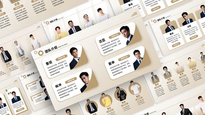 金色商务风团队介绍PPT版式合集