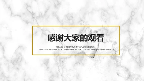 大理石底纹金框简约PPT模板