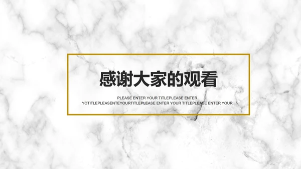 大理石底纹金框简约PPT模板