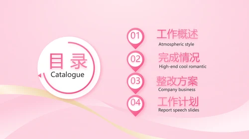 气质粉色工作总结汇报商务PPT