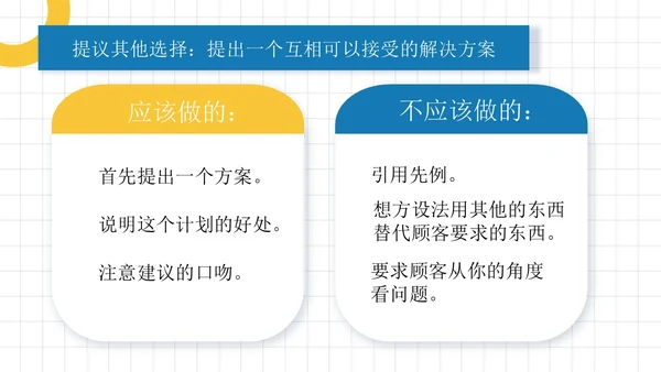 蓝黄色简约员工培训投诉处理培训PPT模板
