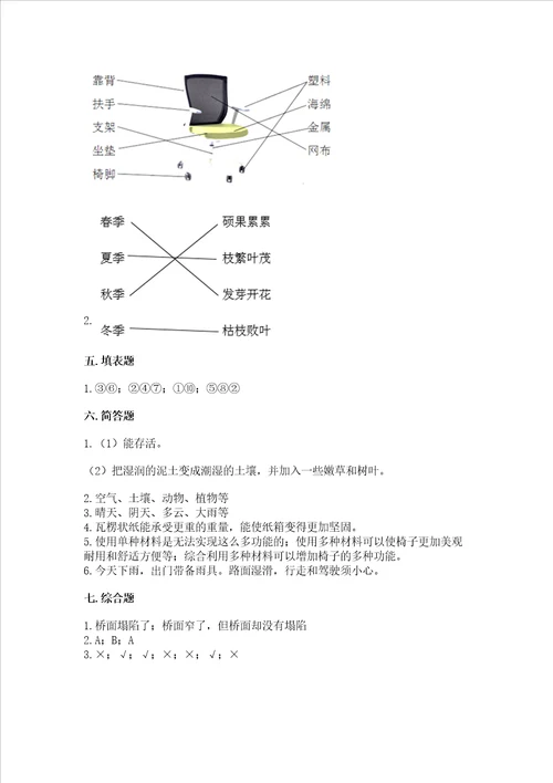 2022教科版二年级上册科学期末测试卷精品a卷