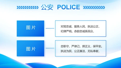 蓝色大气公安警察工作总结计划PPT动态模板