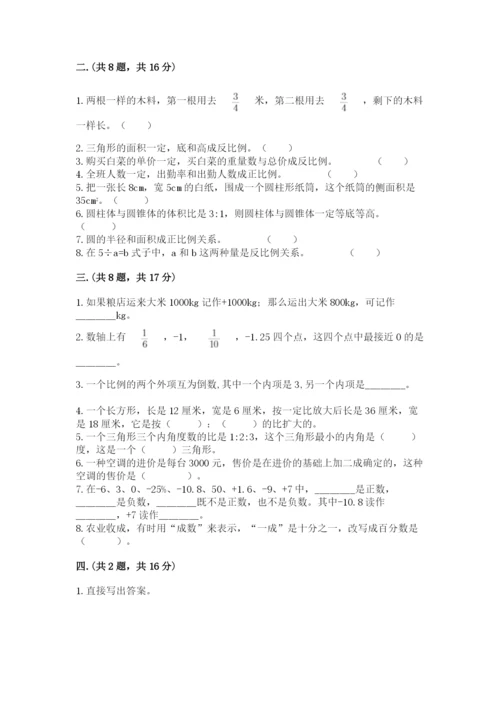 西师大版数学小升初模拟试卷【夺冠系列】.docx