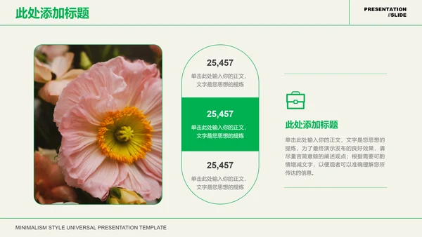 绿色文艺清新风总结汇报PPT演示模板