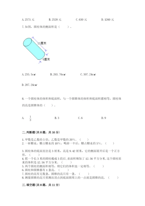 北京版六年级下册数学期中测试卷新版.docx