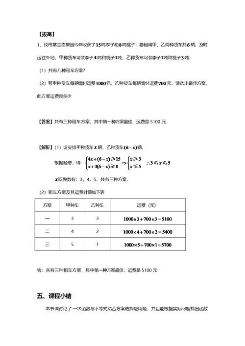 一次函数应用题(选择方案)