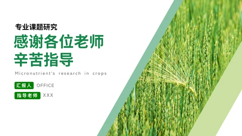 微量元素农作物课题研究汇报通用PPT模板