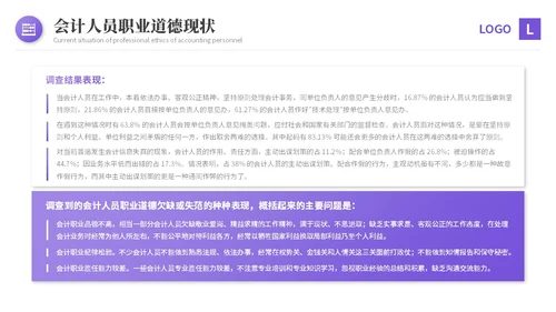 紫色渐变商务风会计职业道德财务基础知识培训PPT课件