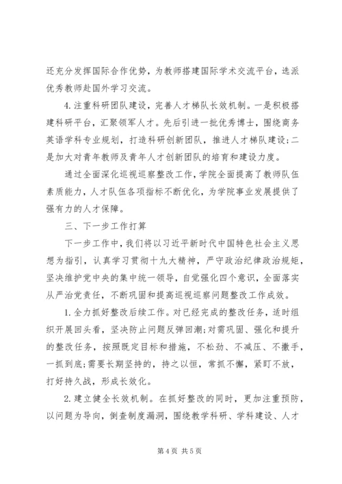 学院关于落实巡视巡查问题整改工作的情况报告.docx