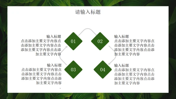 绿色七月你好绿叶背景通用PPT模板