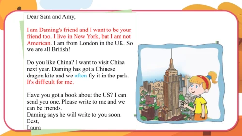 Module 6 Unit 1 You've got a letter from New York.