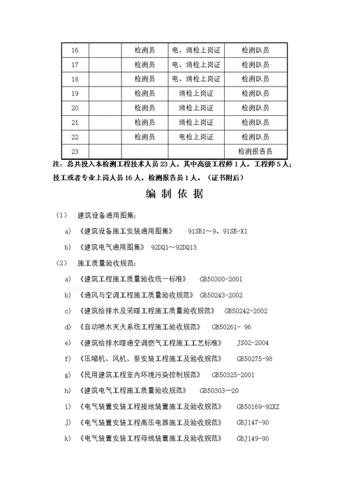 XX公司消防设施及电气设施检测方案