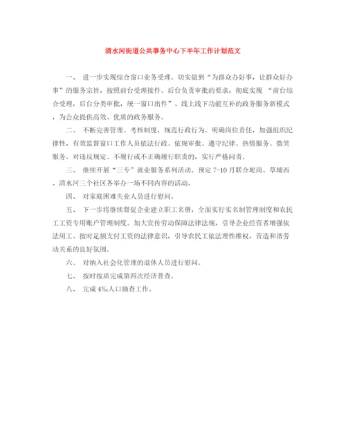 精编之清水河街道公共事务中心下半年工作计划范文.docx