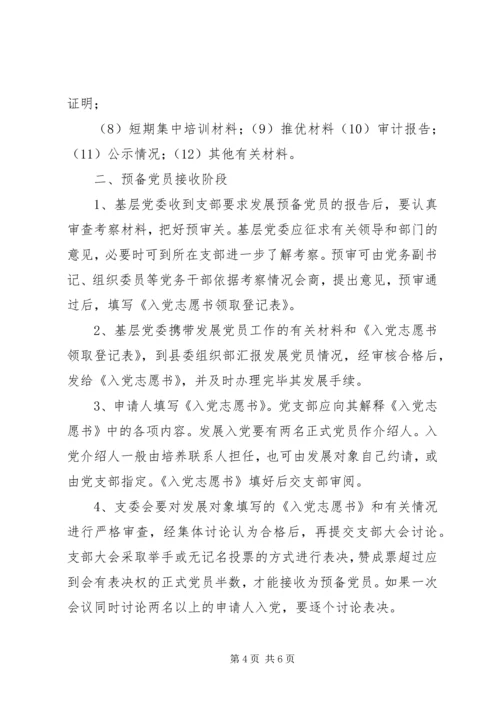 党员发展工作的基本程序及相关要求.docx