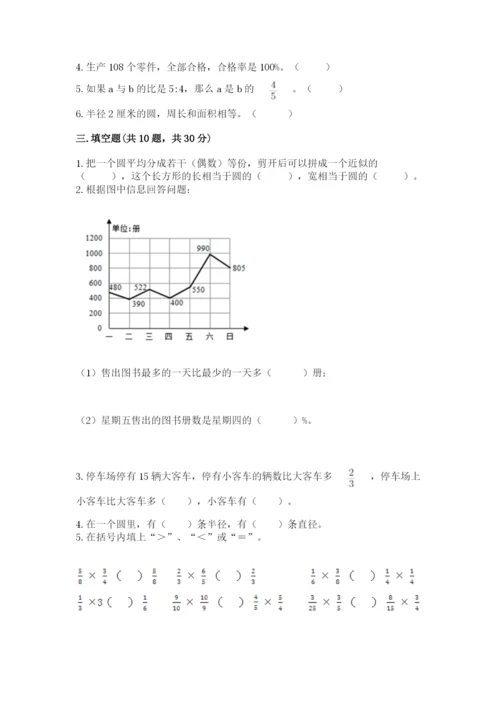 2022六年级上册数学期末测试卷精品【各地真题】.docx