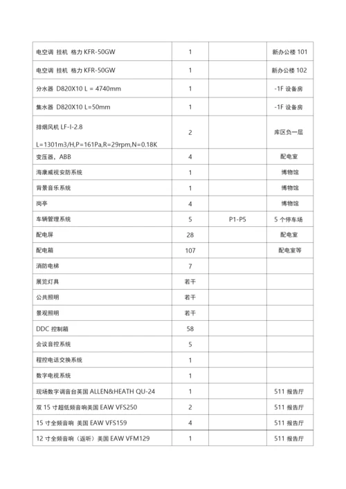 博物馆主要设施设备配置清单.docx