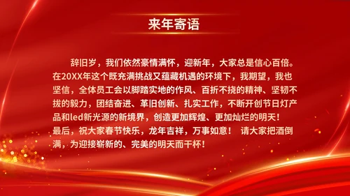 红色喜庆乘风破浪企业年会颁奖典礼晚会PPT
