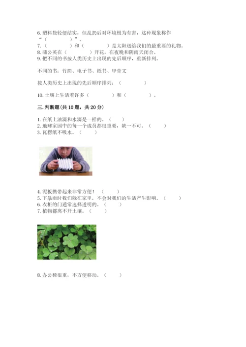 教科版二年级上册科学期末测试卷含完整答案（网校专用）.docx
