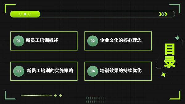 绿色潮流风企业文化宣导新员工培训PPT模板